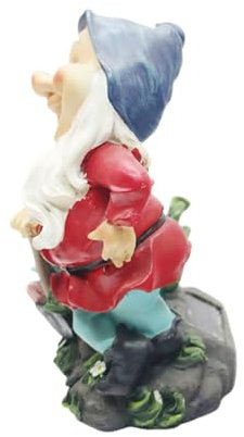 Happyyami 1pièce Solar Lamp Resin Dwarf Garden Ornament Creative Solar Light for Home and Outdoor Decor