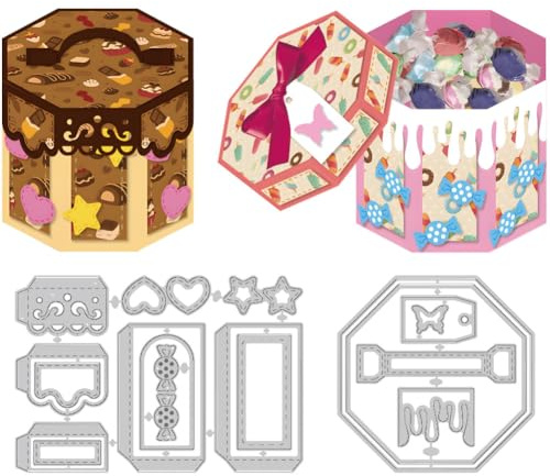 DELORIGIN 3D Geschenkbox Stanzungen Stanzformen Aus Karbonstahl Mit Snackbox Prägeschablonen Stanzschablonen Neuheiten 2025 Scrapbooking Zum Selbermachen Für Geburtstagsgeschenke Partys Grußkarten