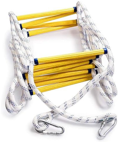Rope Ladder Fire Escape Windows And Balconies Quick Use In The Fire, Safety Ladders Carabiners, Compact & Reusable Nylon Escape Ladders(33FT/10M)