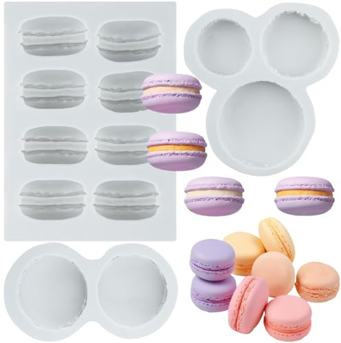 Lingzhi Macaroon Silicone Molds Macaron Chocolate Candy Fondant Mold For Cake Decoration Cupcake Topper Sugar Craft Gum Paste Polymer Clay Set of 3