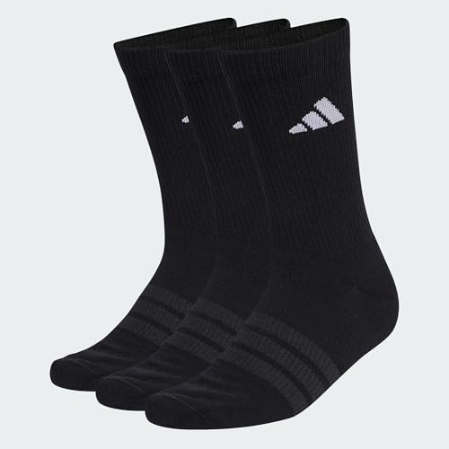 adidas Mixte Cushioned Sportswear Crew Socks 3 Pair Pack, black/black/white, 37-40