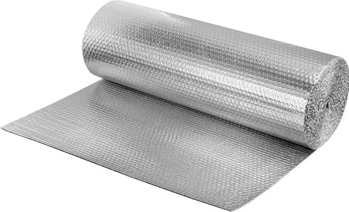 ADEPTNA Foil Insulation Roll 10m x 60cm – 3-in-1 Reflective Radiator Reflector Panels – Heat & Vapour Barrier for Wall, Roof, Floor & Ceiling – Energy Saving Bubble Wrap Foil (10M X 60CM ROLL)