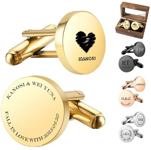 Boutons de manchette personnalisés pour hommes, boutons de manchette personnalisés pour hommes, cadeaux personnalisés pour le marié, le père, le mari et les affaires, boutons de manchette avec initial