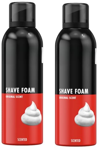 Shaving Foam for Men for Shaving Gel Mousse for Face & Body - Shaving Cream (2Pack Shaving Foam, Red Original scents)