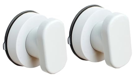 FONDOTIN 2Pcs Bathroom Grab Bar with Strong Suction for Elderly Safety Plastic and Stainless Steel Armrest Handrail for Bathtub and Toilet Easy Mount Glass Tile Marble Surfaces