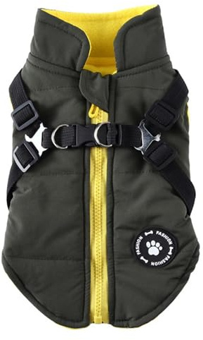 Abrigos de Invierno para Perros pequeños - Abrigo de Invierno para Perros con Chaqueta de Forro Polar Impermeable | Chaleco Acolchado con arnés Chaqueta Impermeable de algodón Disfraz Impermeable