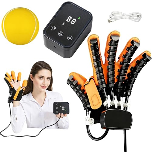 Guante robótico rehabilitación, ajuste modo/intensidad, entrenador recargable dedos manos, disfunción manual XL mano derecha