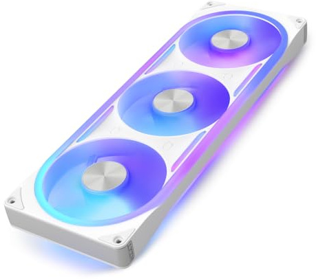 NZXT F360U Ultra - 360mm single-frame Multi-Zone RGB Lüfter - Weiß | 360mm single-frame Ultra-Einheit mit drei 120mm Lüftern und Multi-Zonen-RGB. Flüsterleise, premium, CAM-synced.