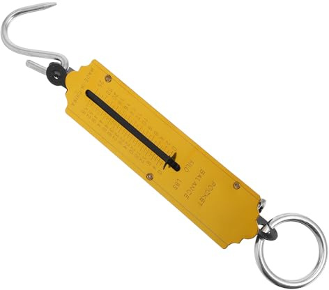 WRITWAA Pèse-Bagages Portable en Fer 150kg, Poignée Ergonomique pour Colis | Usage Shopping et Maison, Design Léger et Compact, Finition Or Élégante, pour Voyage et Contrôle de Poids