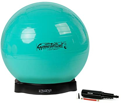 Original Pezziball Standard 65 cm grün m. Ballschale & Pumpe Kombi Gymnastikball