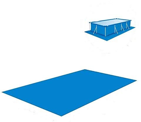 Shinyzone Rechteckiger Grundtuch Bodenmatte 295 x 206 cm, Faltbare Wasserdichte Schwimmbecken Matte, Polyester Bodenplane für Aufblasbare und Oberirdische Pools, Blau