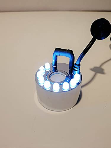 Troesters Brunnenwelt Ultraschall Nebler (24V, 24 Watt, 1,80m Kabellänge), Mist Maker für Ihren Brunnen (1-Fach Nebler inkl. Trafo, LED Weißlicht)