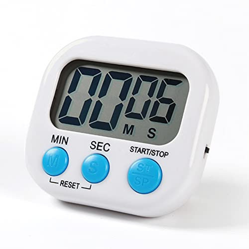 Digitaler Küchentimer Magnetisch Stoppuhr Timer mit Uhr, Timer für Backen, Küche, Studium, Trainingstraining, Count-Up- und Countdown-Uhr(Weiß)