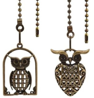 2 Stück Vintage-Deckenventilator-Zugkette, dekorative Fächerschnur, Charm-Verlängerung, 30,5 cm, Perlenkugel zum Ziehen, Ornament, mit Anschluss für Ventilator, Wandlampe (Bronze)