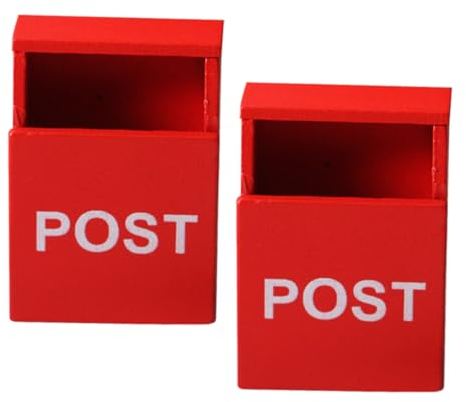 SAFIGLE 2stücke Miniatur Briefkasten Dekoration Für Puppenhaus Stilvolle Mini Postkästen Für Mini Haus Dekoration Kreative Szenen Für Spielzeug Und Modelle