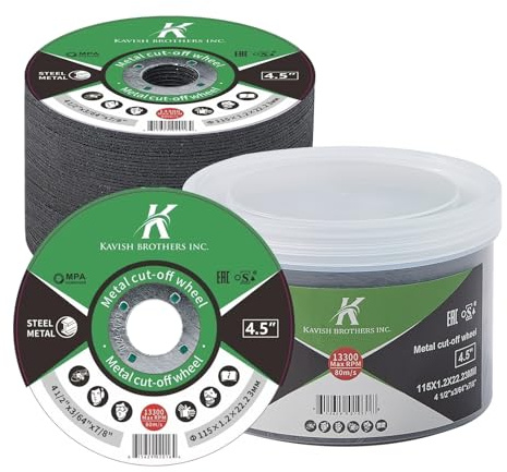 Kavish Cut Off Wheel 4.5inch Metal cutting Disc,Rebar and Stainless Steel Pipe Fast Cutting Discs for Angle Grinder - 7/8 Arbor Hole