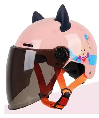 Kinder-Motorradhelm, Sommer, süßer offener Helm für Jungen und Mädchen ATV Cruiser Scooter Jugendhelm E,47-55CM