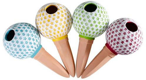 Lot de 4 pics d'irrigation en terre cuite pour - Arroseur automatique pour en pot, forme sphérique