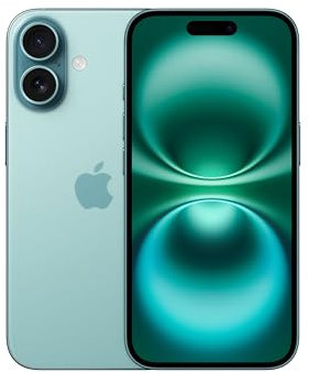 Apple iPhone 16 128 GB: 5G Handy mit Kamerasteuerung, A18 Chip und einem echten Boost für die Batterie. Funktioniert mit AirPods, Blaugrün