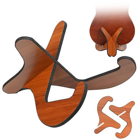 YCHYAN Gitarrenständer Holz, mit EVA Kissen, Stabil und Rutschfest Gitarrenständer Akustikgitarre, Abnehmbar Holz Ukulele Ständer, Geeignet für 30-38 Zoll Gitarren, Tragbarer X Rahmen