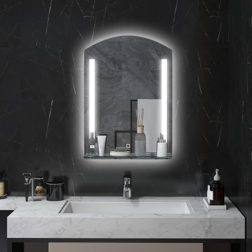kleankin Badspiegel mit Beleuchtung 50 x 70 cm LED Touchschalter Silber