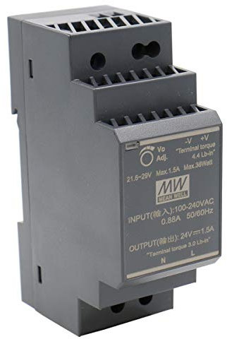 Din-Rail Alimentazione 36W 24V 1,5A ; MeanWell HDR-30-24 ; Transformatore