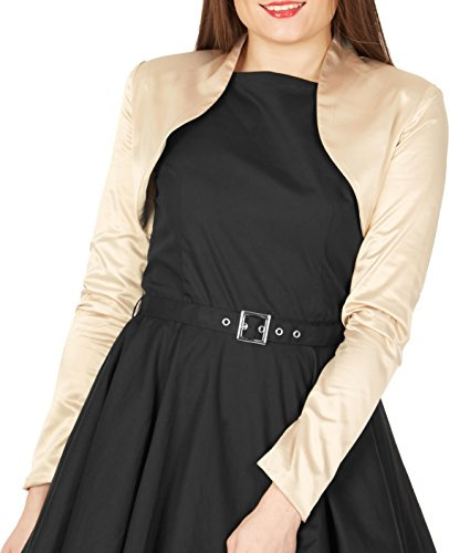BlackButterfly formal Satin Langen Ärmel Bolero (Champagner, S)