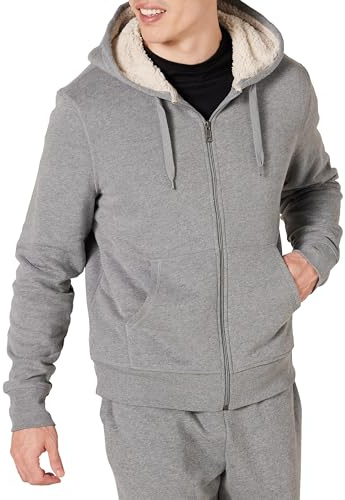 Amazon Essentials Felpa con Cappuccio e Cerniera Integrale in Pile Foderata in Sherpa Uomo
