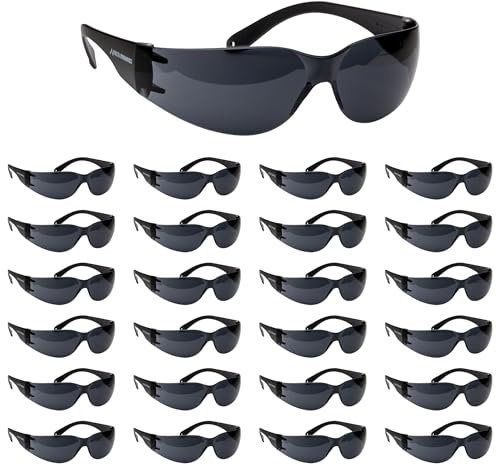 Malta Dynamics Tinted Safety Glasses 12 PK – ANSI Z87+ Rated UV Eye Protection Glasses for Construction, Manufacturing, and Industrial Safety, Scratch-Resistant, Lightweight Protective Eyewear