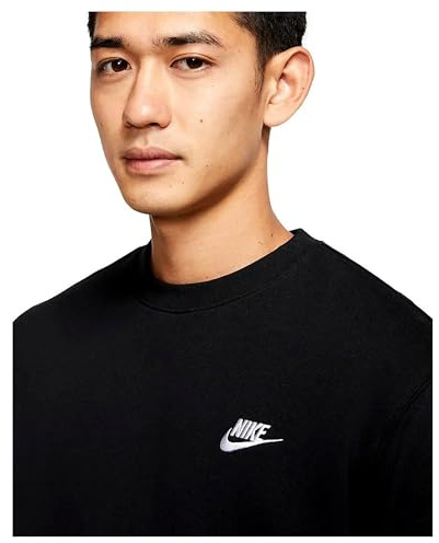 Nike Mens M Nsw Club Crw Ft Long Sleeved T-shirt, Black/(White), XL EU