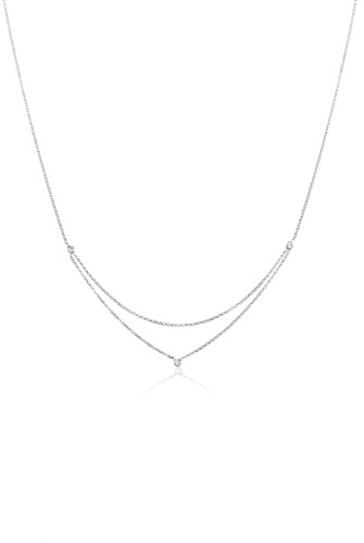 Elli Halskette Damen Basic Layer Look mit Kristallen 925 Silber