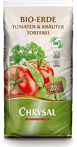 Chrysal - Terriccio biologico per pomodori ed erbe aromatiche, 20 litri