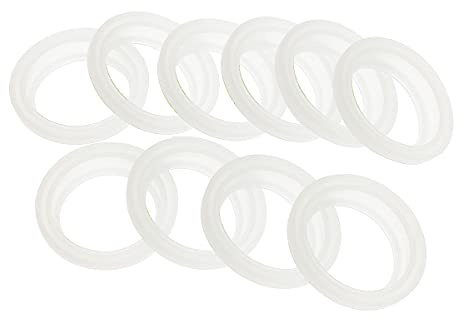 Freebily 10 Piezas Anillo Sellado Hermético a Prueba de Fuga Junta de Silicona Hermética Reutilizables Anillos de Sellado Junta Goma para Tapa de Botella de Vacío Blanco B 1.8 inches