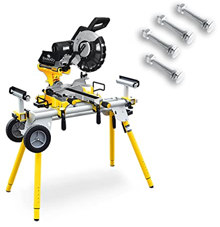 BAMATO Zug- Kapp- und Gehrungssäge KP-350PRO SET inkl. Maschinenständer KST-1950, 2000W, 305mm Sägeblatt, 105mm Schnitthöhe, Sanftanlauf, Laser & LED, beidseitig neigbar für Holz & Parkett