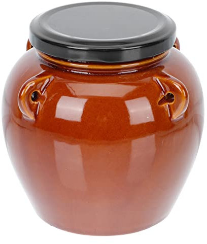 Happyyami 1 Pc Tarro De Kimchi De Cerámica Kit De Tirantes Tarro De Albañil con Tapa Equipo De Pickleball Vidrio Recipiente para Comida Latas De Té Chino Hojalata Ron Cereales