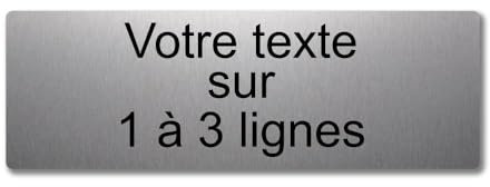 Mygoodprice Plaque Gravée Personnalisée 1 à 3 Lignes 20x6.5cm Autocollante Alu Brossé Argenté