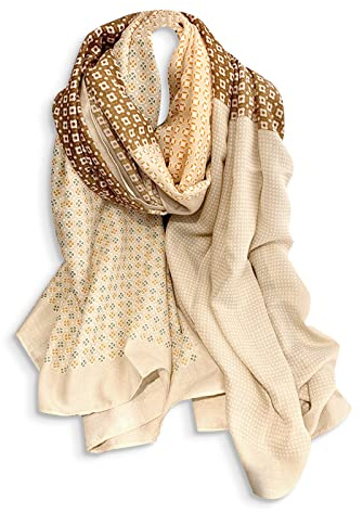 LumiSyne Femmes Foulard En Coton Lin Imprimé Fleur Lettre Mode Style Écharpes Dames Légère Et Doux Longue Écharpe Grand Châle Chaude Étole Wraps Châle De Plage Toute La Saison