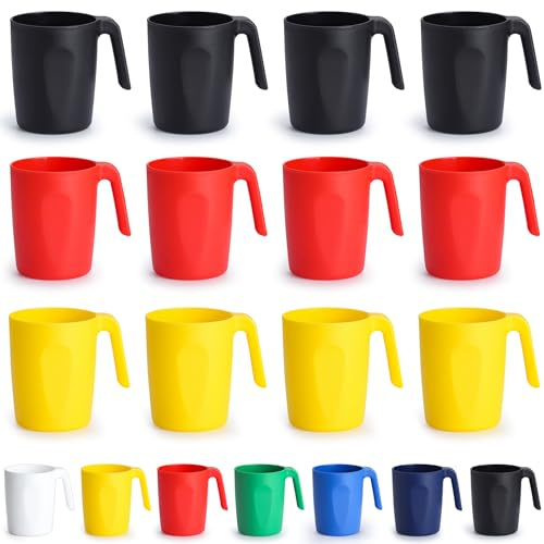 Kyraton Plastmuggsset 12 delar, okrossbar och återanvändbar Lättviktsresemugg Kaffemuggar Espressokoppar Lätt att bära och rengöra Mikrovågsugnssäker, Diskmaskinssäker