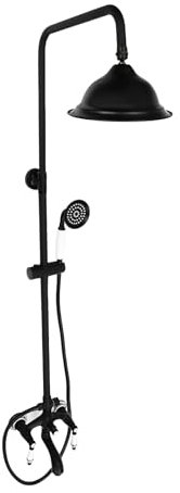 doccia nero retrò set doccia doccia a pioggia stile antico rubinetto doccia completo doccia a pioggia con rubinetto doccia vintage doccia con doccetta nero