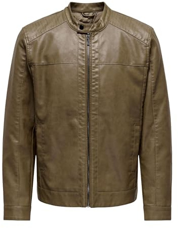 ONLY & SONS Onsmike Pu Racer Jacka OTW Vd bikerjacka, Munkar rock, S