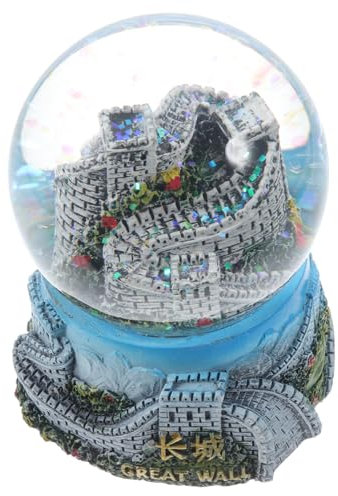 PRETYZOOM 1 Pc Bola De Cristal De La Gran Muralla Adornos Artesanales Bola De Nieve De Edificios Antiguos Globo De Nieve Claro Resina Sintética Viajar Invierno Brillo De Labios