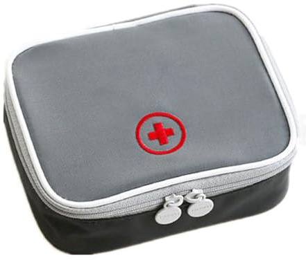 YOCDNOV 1Stück Oxford Geweb Medizintasche für Notfälle - Betreuertasche Reiseapotheke Tasche Erste Hilfe Set Medizinkoffer Sanitätstasche, Einfach Tragen für Reisen（grau,13x10x4cm）