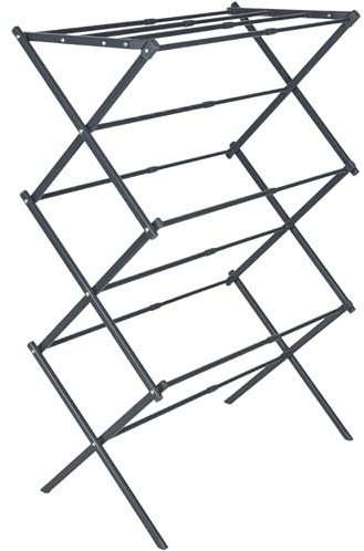OurHouse Three Tier Extending Clothes Airer, 7.5m Area Flat Clothes Horse Drying Rack for Laundry & Washing, Indoor Foldable Airer Clothes Dryer, 5kg Max Weight, Collapsible Strong Drier