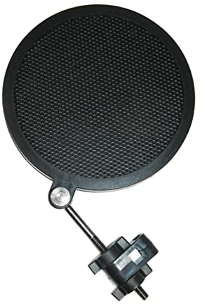 Toyvian Mic in Black Windscreen Double-layer Iron Mesh Microphone Filter Pop Filter Shield Keeps Mic Clean Popping Sounds for Studio Recording and Vocal Use