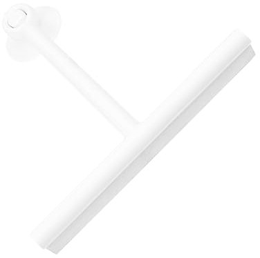 Baluue White Glass Squeegee with Suction Cup, Pp and Tpe Ergonomic Handle, Multi-functional Mirror and Window Cleaner for Housework and Kitchen