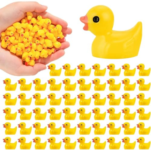 100 piezas Mini patitos de resina, figuritas en miniatura, figuritas de pato, decoraciones en miniatura para figuritas