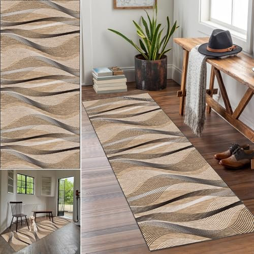 Alfombra Moderna de Pasillo Larga Antideslizante 40 x 60 cm para Cocina, Entrada del Salón, Corredor y Habitacion - Lavable