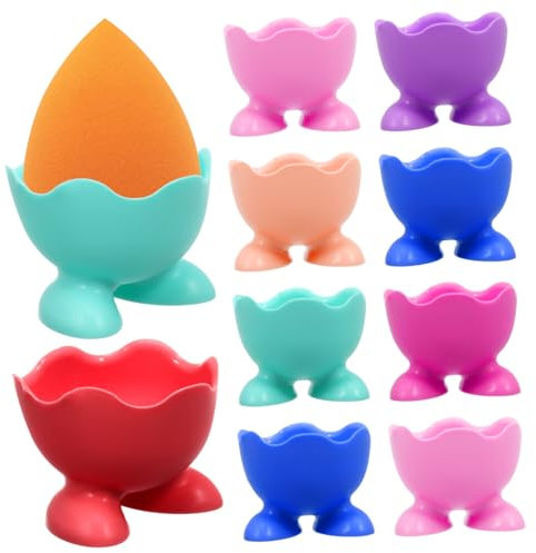 GLEAVI 10Piezas Hueveras De Silicona para Huevos Cocidos De Soporte Práctico para Cocción Vapor Microondas Color Aleatorio para Casa