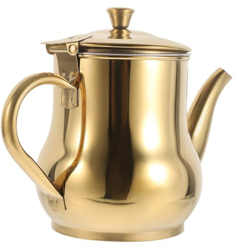 FUNNETOYU Olla de Almacenamiento de Aceite de Acero Inoxidable 70oz con Filtro y Mango Antideslizante para Cocina y Prevención de Quemaduras