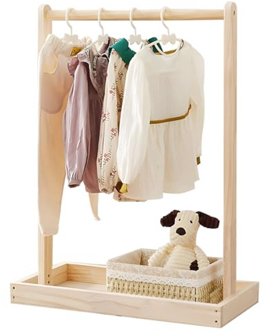 NUODWELL Perchero para Ropa de Bebé para Niños Pequeños, Soporte para Colgar Ropa de Mascotas, Perchero Simple de Piso para Almacenar Ropa, Sombreros para Niños y Zapatos (55 * 26 * 60 cm (Sin ruedas